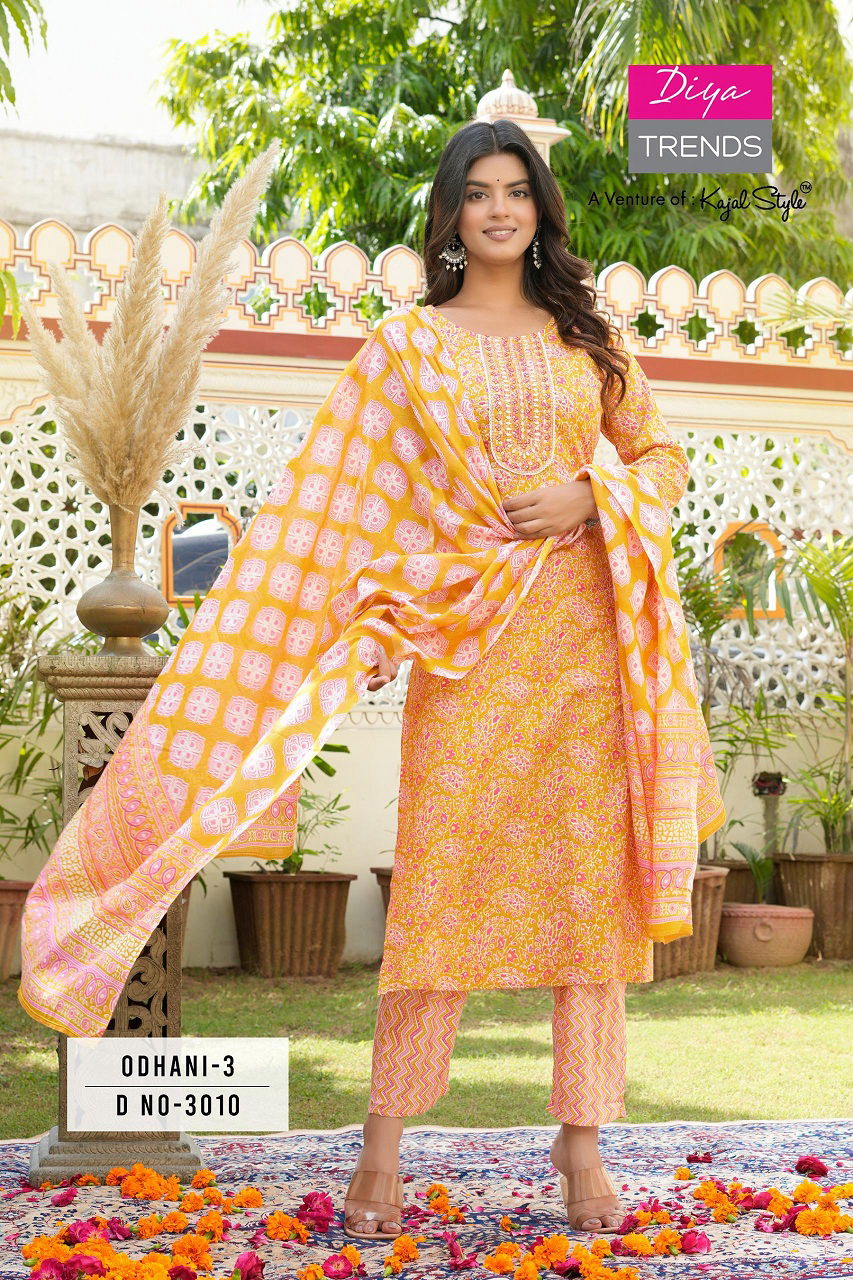 Odhani Vol 3 By Diya Printed Cotton Kurti With Bottom Dupatta Wholesale Shop In Surat